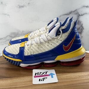 Men’s size 11-Nike Lebron 16 XVI ‘SuperBron’ Basketball Sneakers White Blue nby